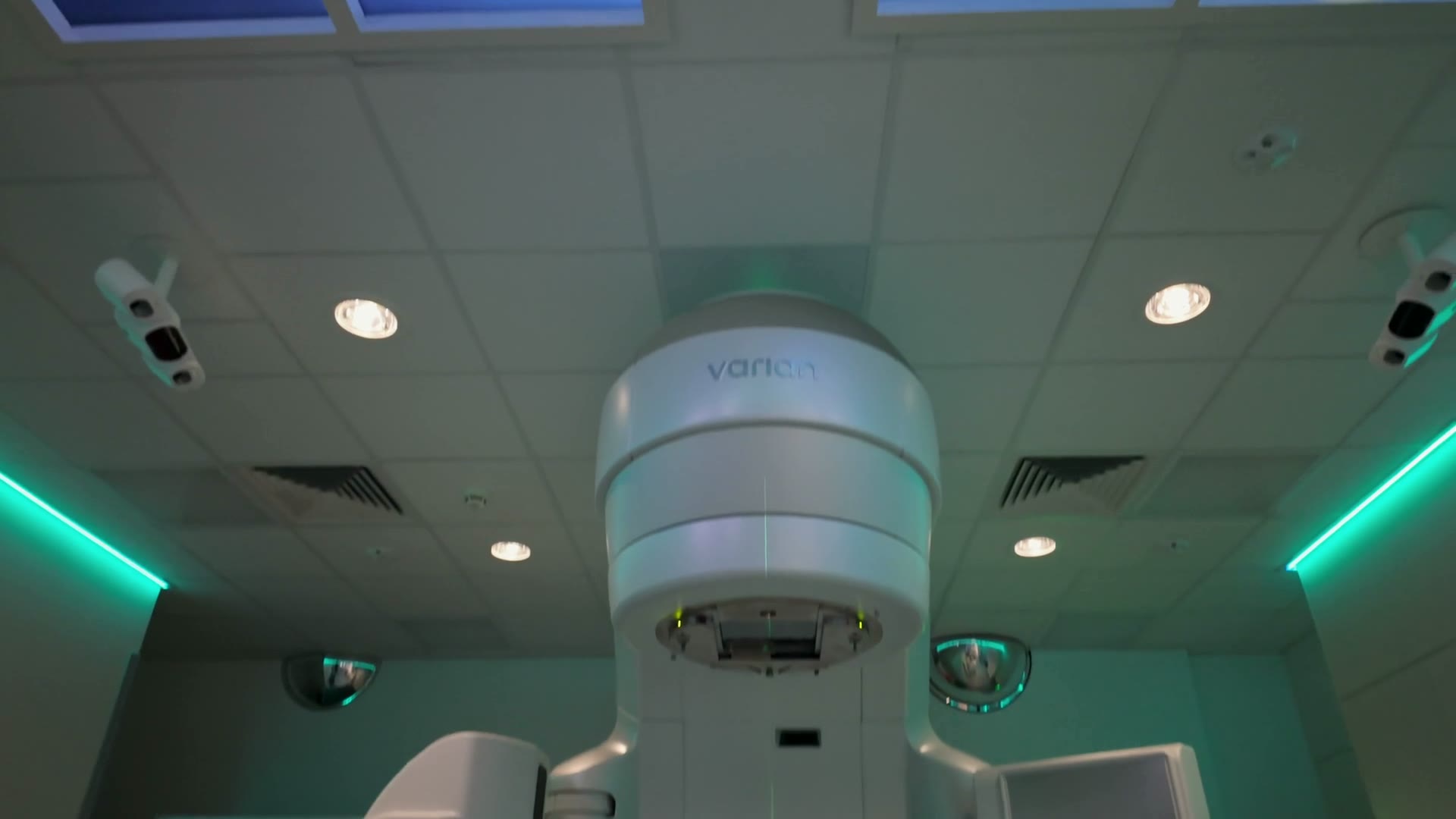 Radiotherapy equipment beneath a Sky Inside installation